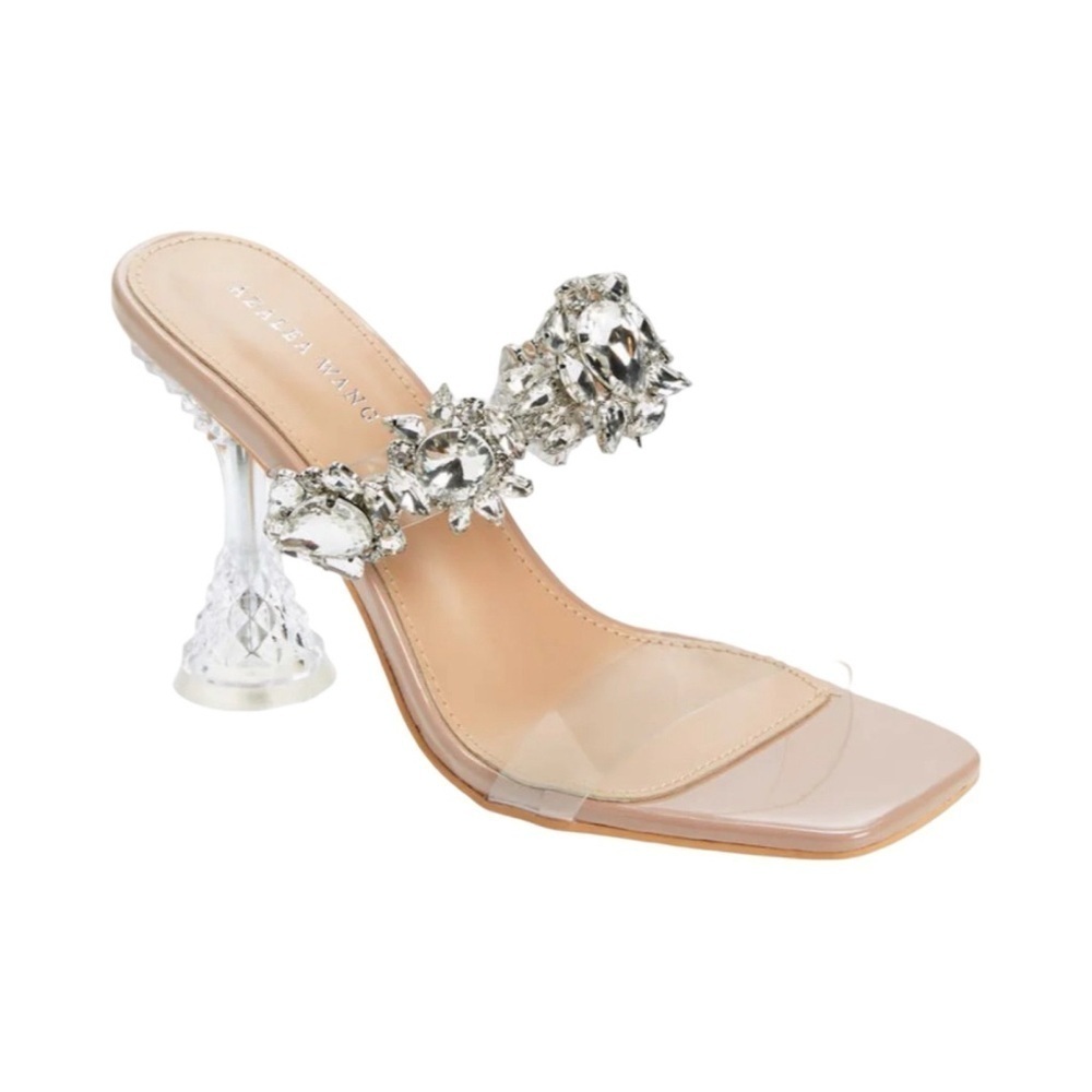 Azalea Wang Barbados-Nude Block Heel Sandals Size 8.5 - Picture 3 of 8